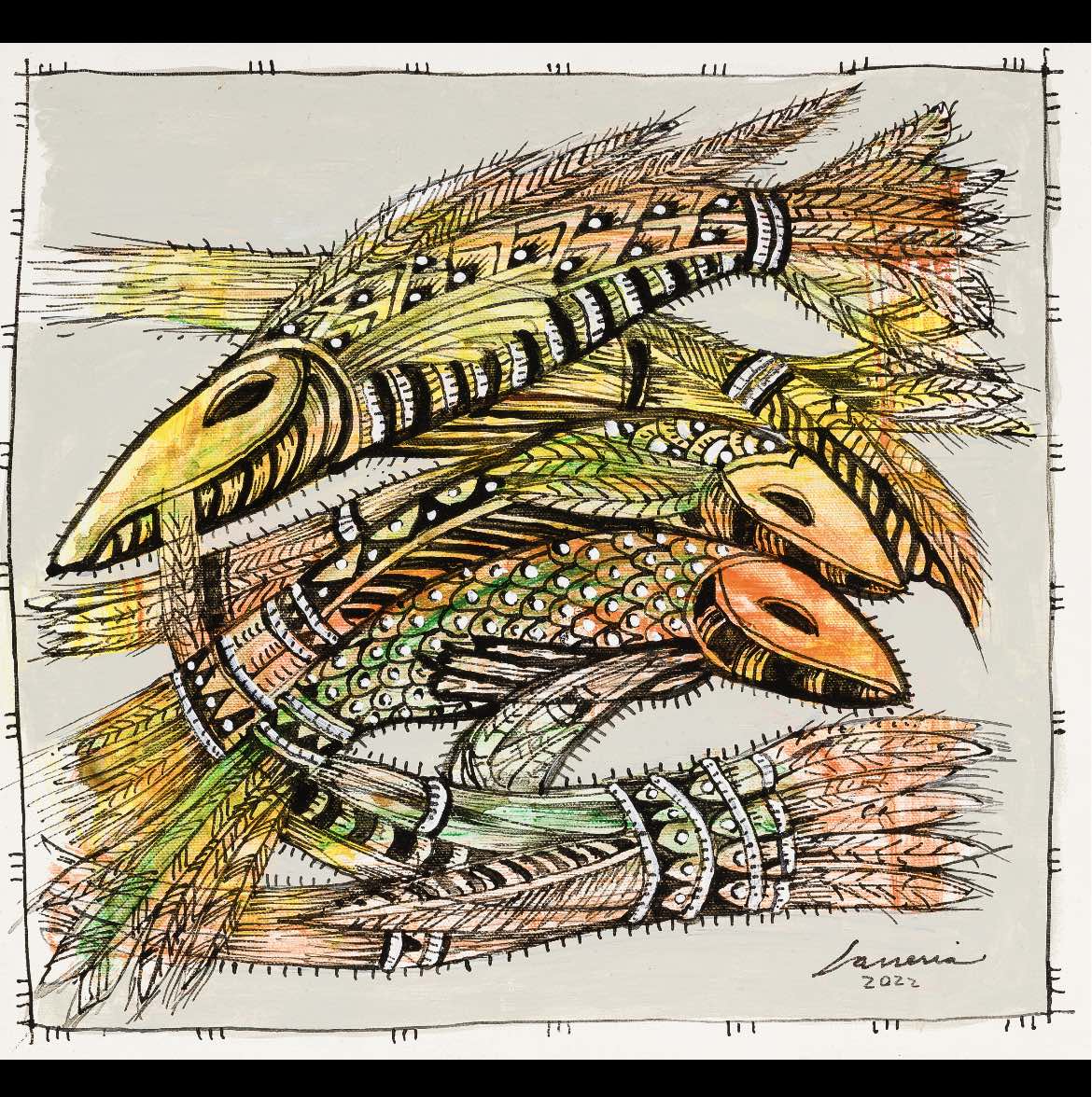 Artwork 10: Denos nuestro... by Oscar Lasseria (1950-)